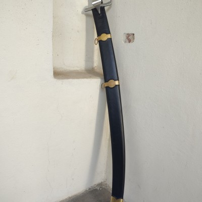 Sharp early hussar sabre in scabbard